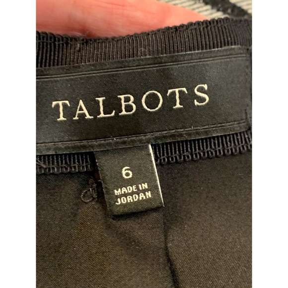Talbots black/white knee length pencil plaid skirt, wool blend, lined, size 6 - Picture 6 of 7